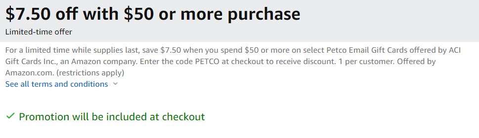 Amazon 50 Petco Gift Card For Only 42 50 Pennywisepaws